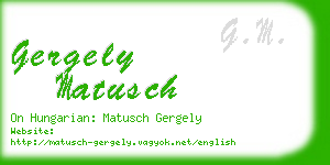 gergely matusch business card